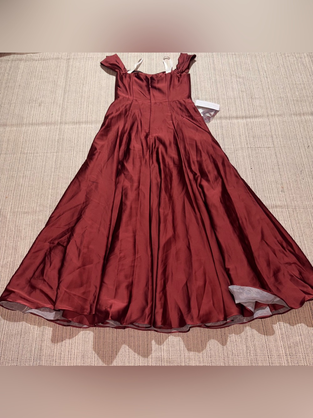 CHRISTIAN SIRIANO Azazie Seriana Merlot A-Line Off the Shoulder Dress Size A14 - Picture 6 of 10